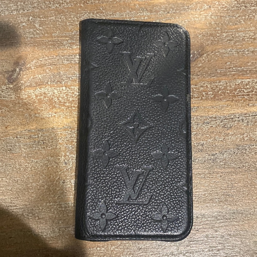 AUTHENTIC LOUIS VUITTON Black Leather IPHONE X Case
